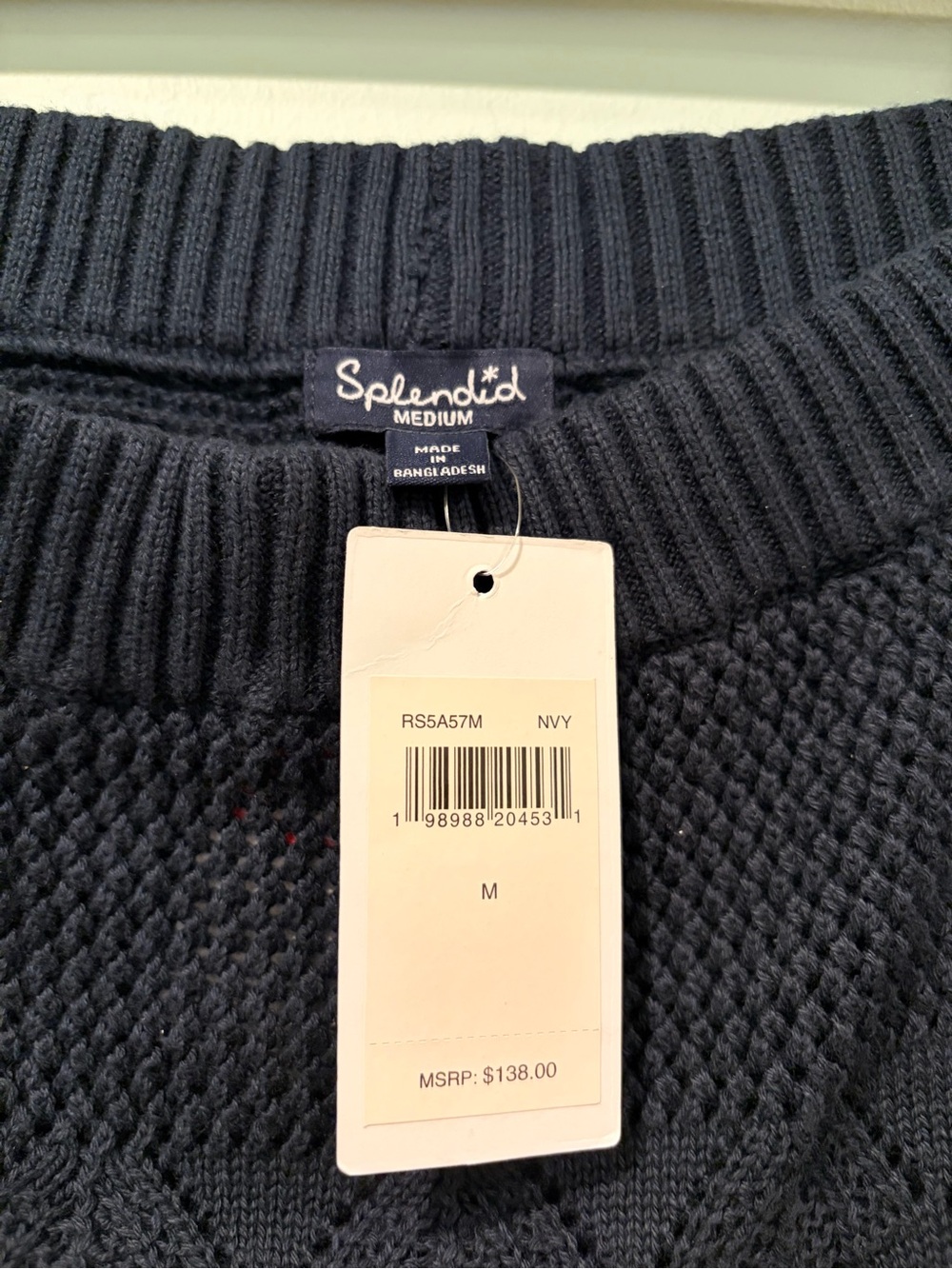 NWT Splendid Navy Knit Maxi Skirt Textured Pattern M - Picture 6 of 10